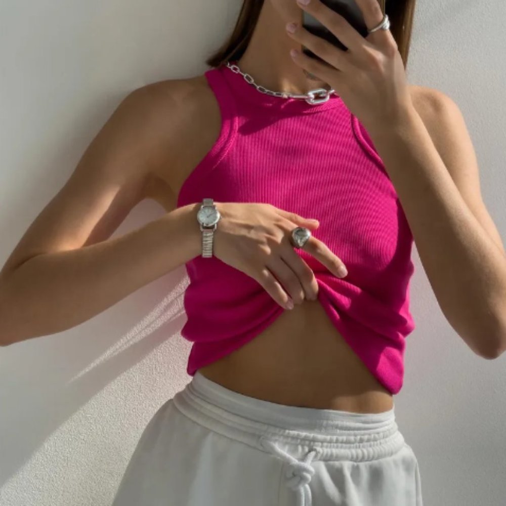 Pink Sleeveless Cami Top